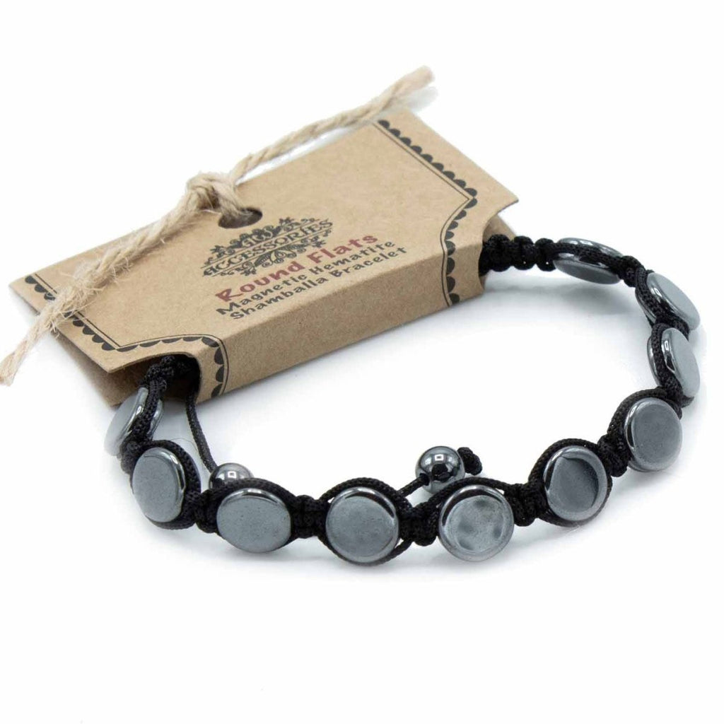 Magnetic Hematite Shamballa Bracelet - Round FlatsHematite Shamballa BraceletHeart Notes