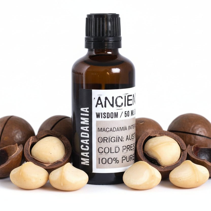 Macadamia Oil - 50mlBase Oils - 50ml Amber BottleHeart Notes