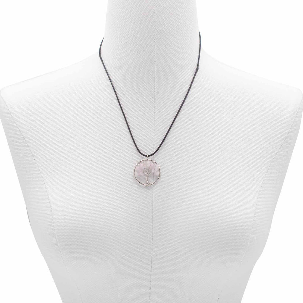 Tree of Life Pendant - Rose QuartzGemstone Pendants - Tree of LifeHeart Notes