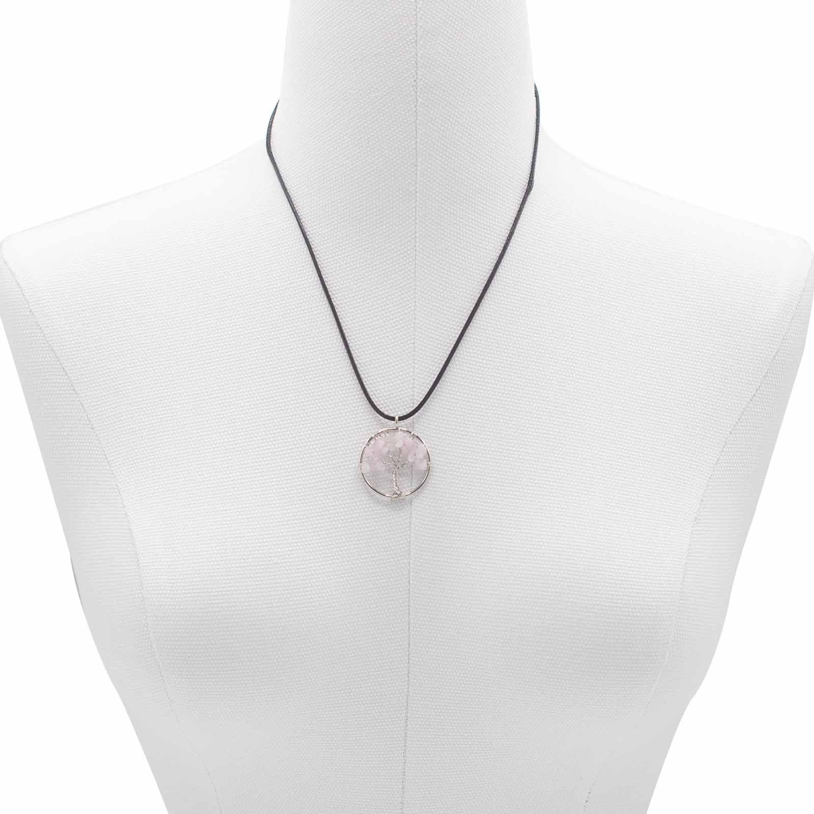 Tree of Life Pendant - Rose QuartzGemstone Pendants - Tree of LifeHeart Notes