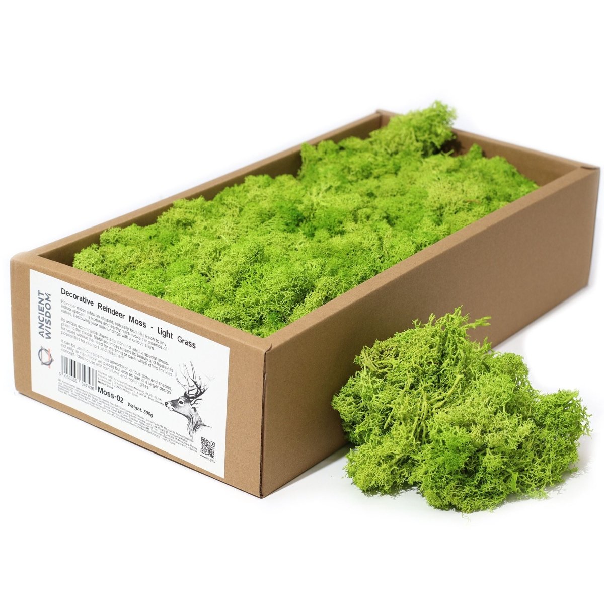 Decoration Reindeer Moss - Light Grass - (approx 500gm)Decorative Reindeer MossHeart Notes