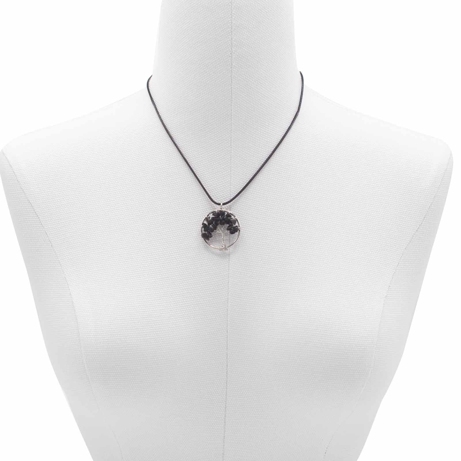 Tree of Life Pendant - Black AgateGemstone Pendants - Tree of LifeHeart Notes