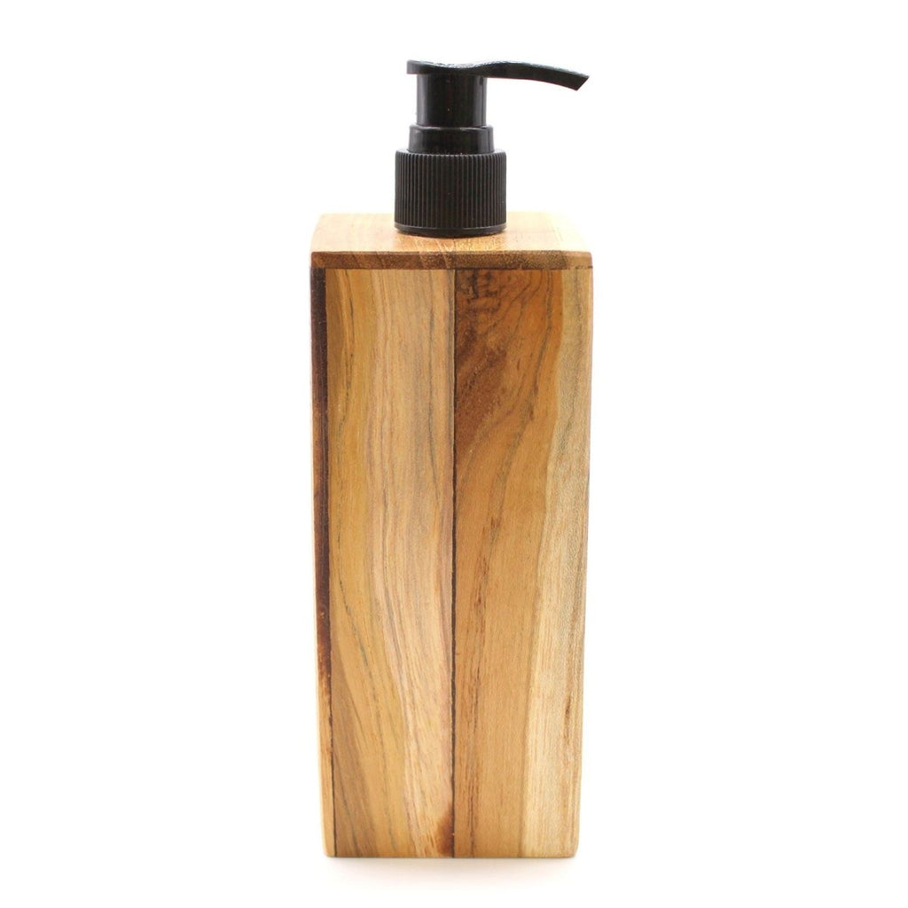 Natural Teakwood Soap Dispenser - SquareTeakwood Soap DispensersHeart Notes