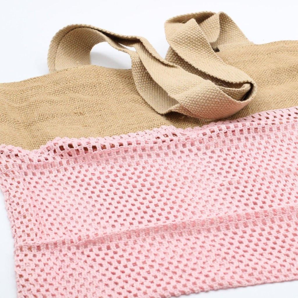Pure Soft Jute and Cotton Mesh Bag - RosePure Soft Jute and Cotton Mesh BagHeart Notes