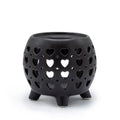Squat Pot Oil Burner Multi Hearts - Matt BlackVarious Shaped Ceramic Oil BurnersHeart Notes