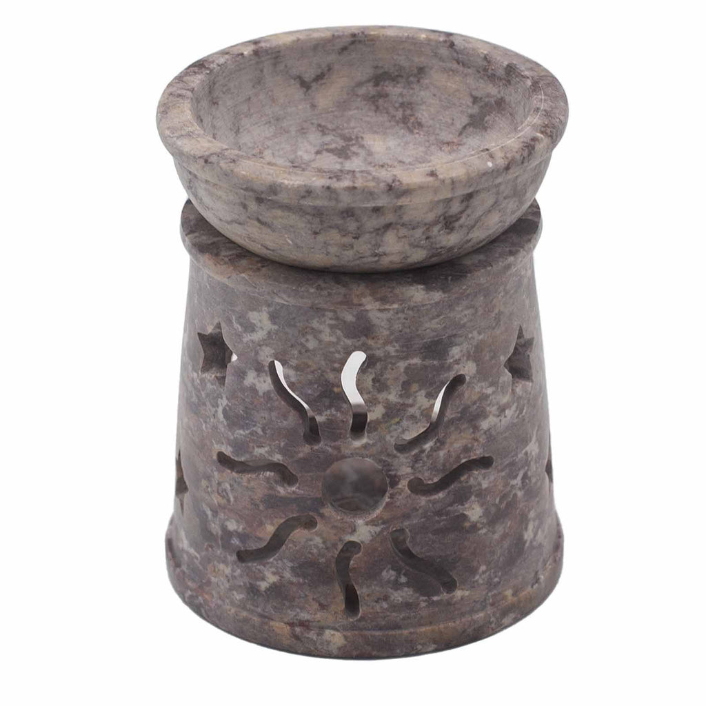 Small Soapstone Oil Burner 8cm - Sun & StarsSoapstone Oil BurnersHeart Notes