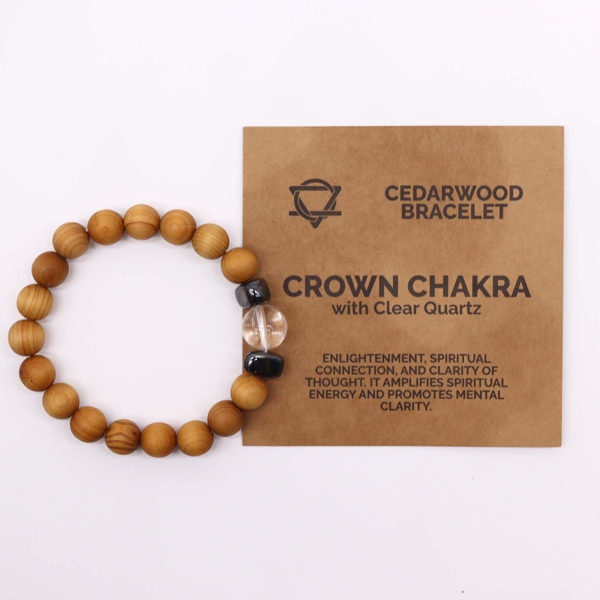 Cedarwood Crown Chakra Bangle with Clear QuartzCedarwood Chakra BanglesHeart Notes