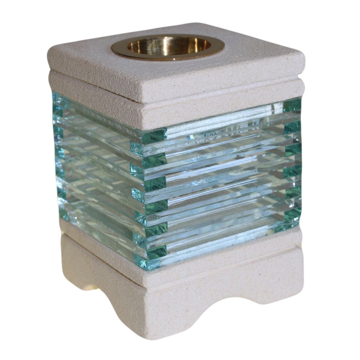 Stone Oil Burner - Square Glass BrickSandstone Oil BurnersHeart Notes