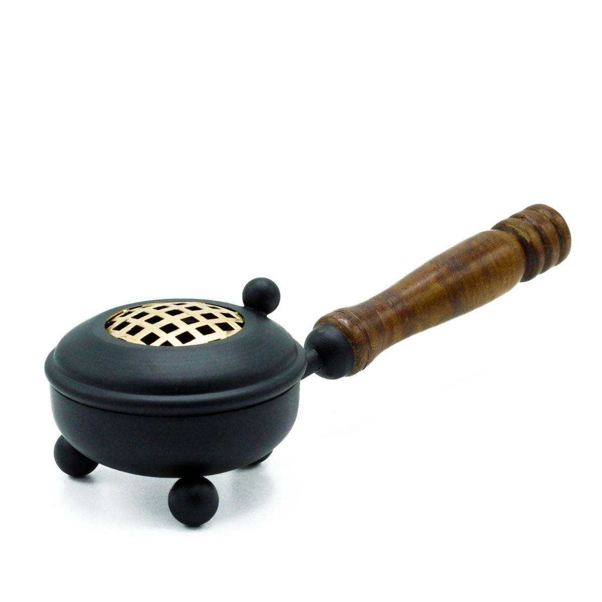 Med Iron Censer Incense Burner - Gold detailTraditional Brass Incense BurnersHeart Notes
