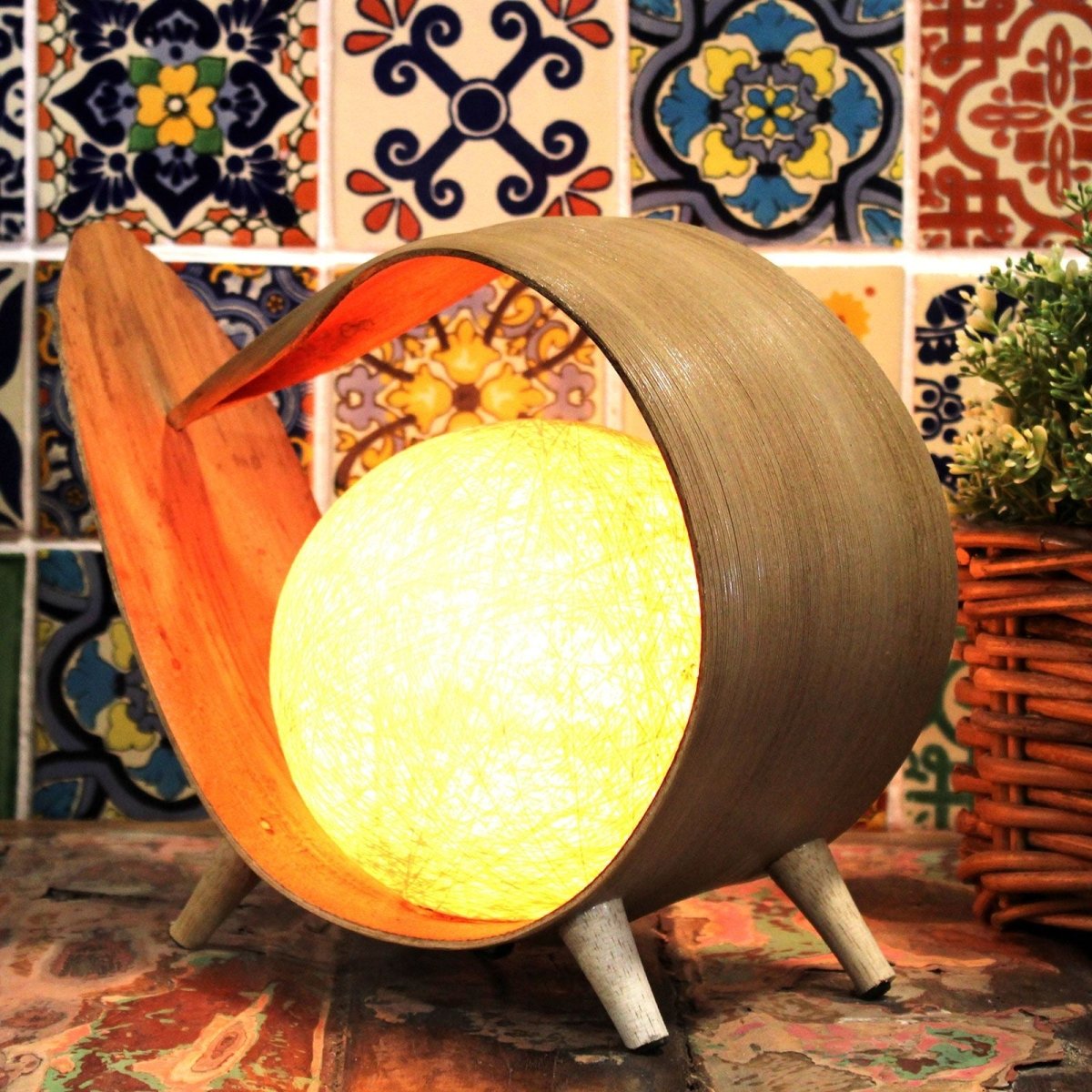 Natural Coconut Lamp - Natural WrapoverNatural Coconut LampHeart Notes