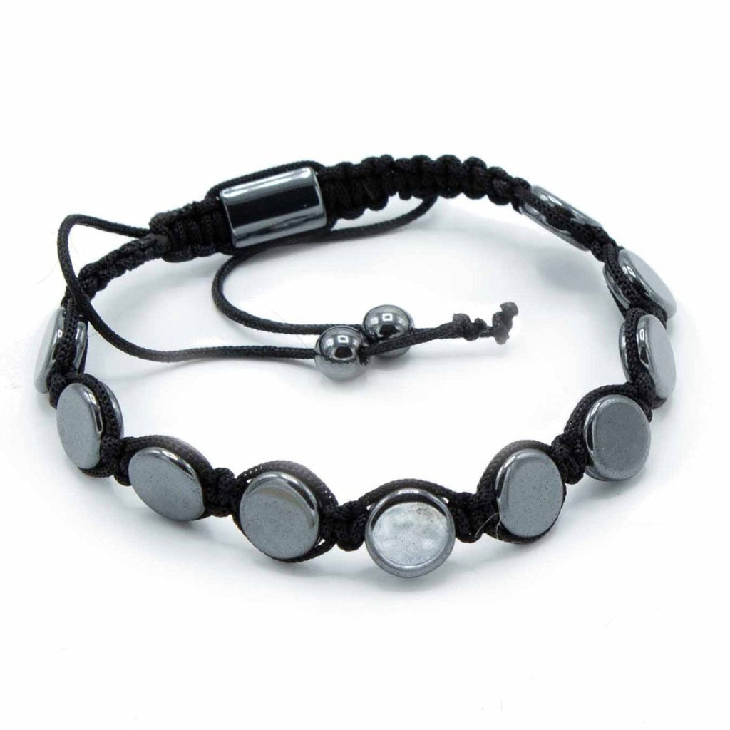 Magnetic Hematite Shamballa Bracelet - Round FlatsHematite Shamballa BraceletHeart Notes