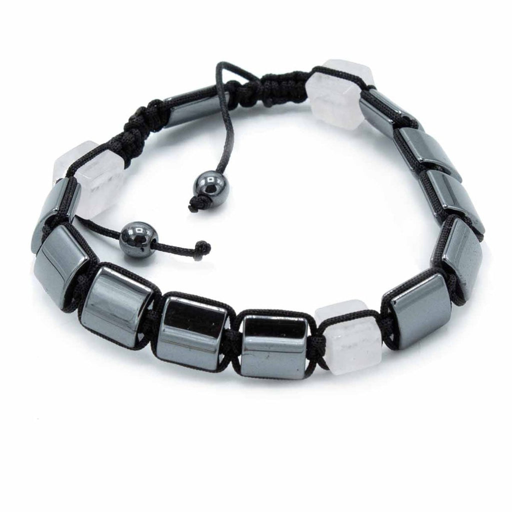 Magnetic Hematite Shamballa Bracelet - Rose CuboidsHematite Shamballa BraceletHeart Notes
