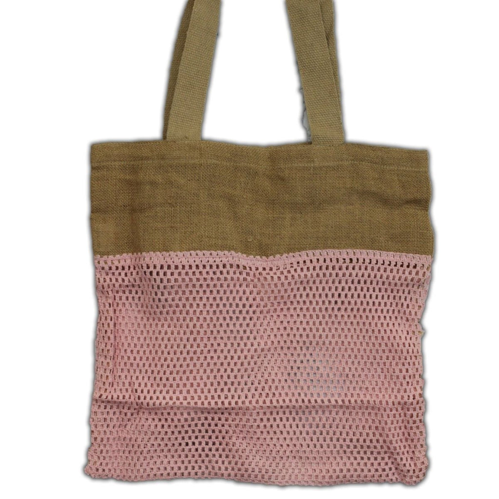 Pure Soft Jute and Cotton Mesh Bag - RosePure Soft Jute and Cotton Mesh BagHeart Notes