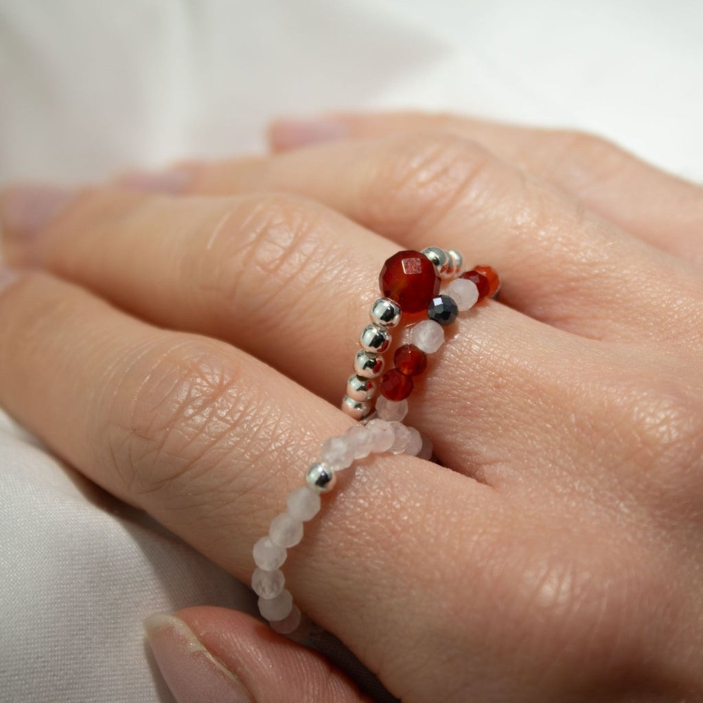 Nymph Spirit Gemstone Ring Set - Love & FlameNymph Nature Inspired Gemstone Ring SetsHeart Notes