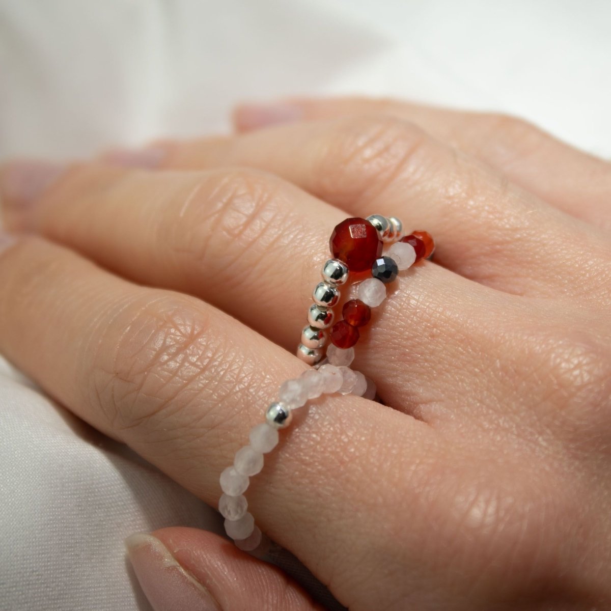 Nymph Spirit Gemstone Ring Set - Love & FlameNymph Nature Inspired Gemstone Ring SetsHeart Notes