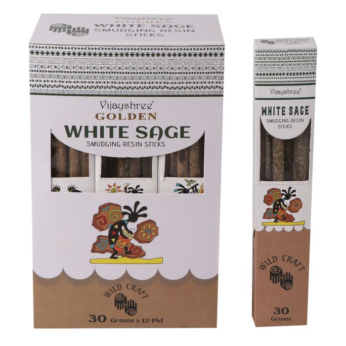 Golden White Sage Smudging Resin Sticks – 30gGolden Smudging Resin SticksHeart Notes