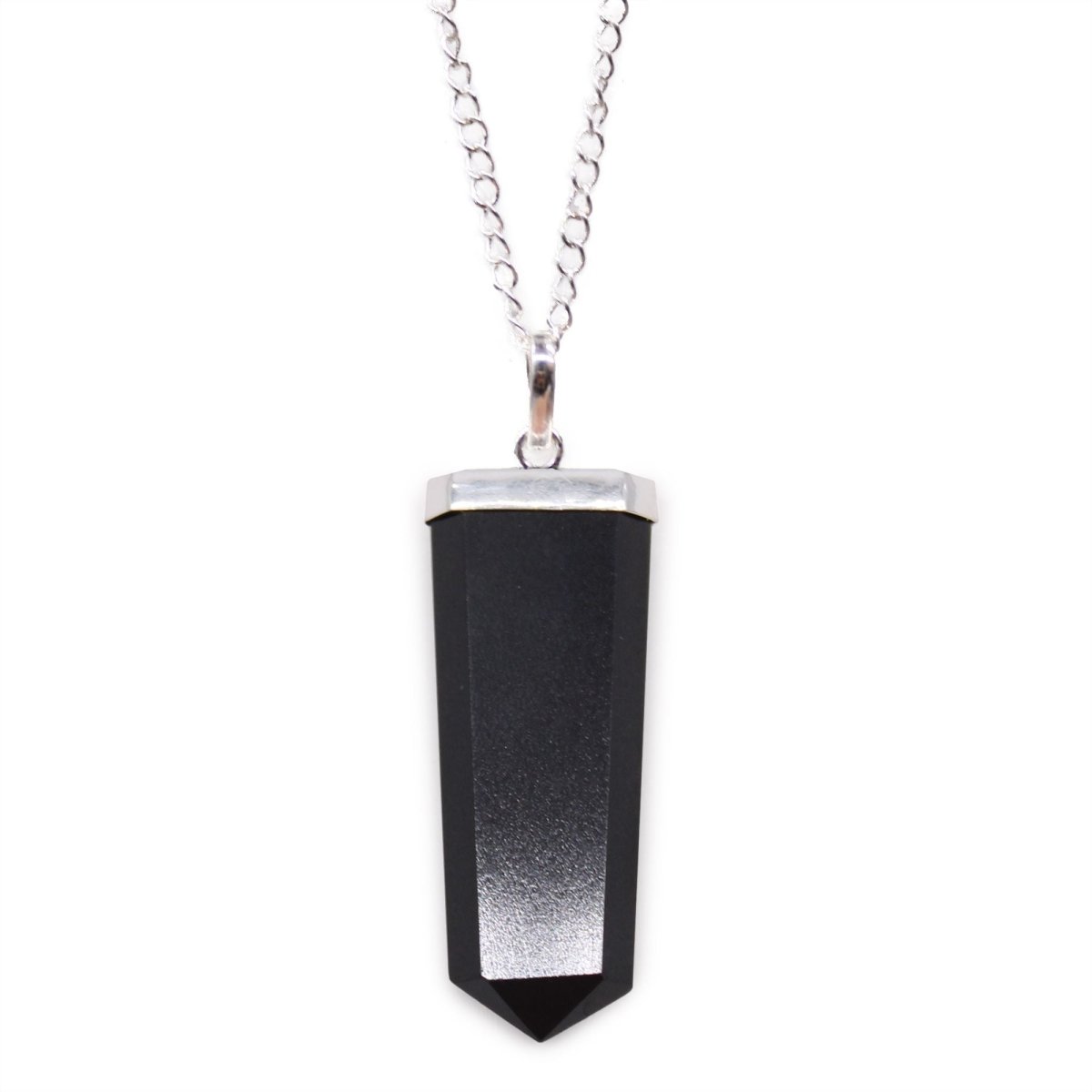 Gemstone Flat Pencil Pendant - Black AgateGemstone Pendant JewelleryHeart Notes