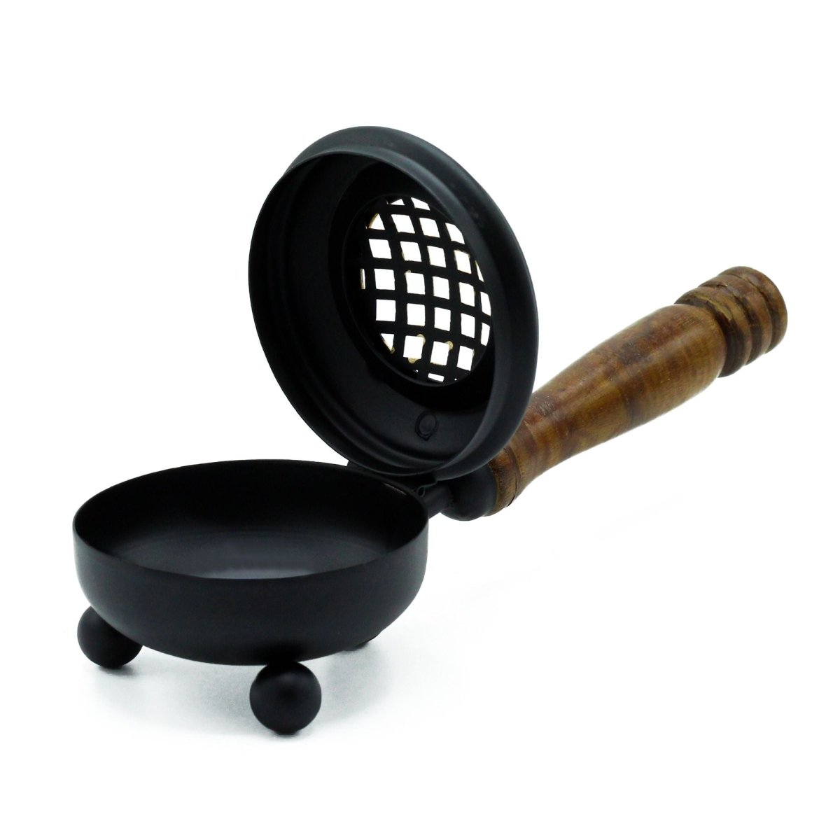Med Iron Censer Incense Burner - Gold detailTraditional Brass Incense BurnersHeart Notes
