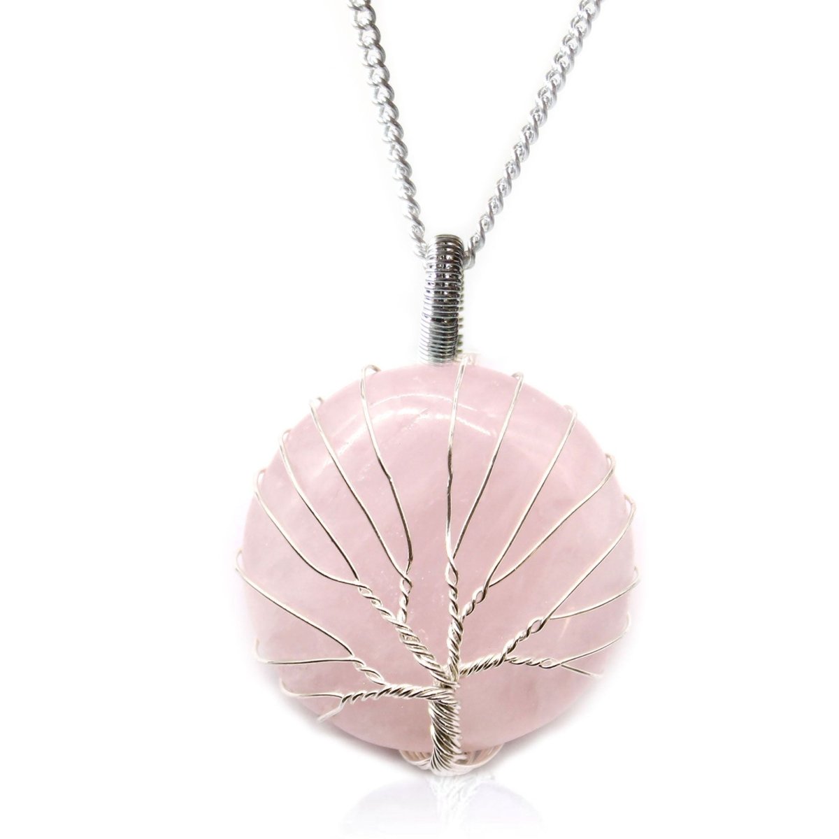 Tree of Life Gemstone Necklace - Rose QuartzIndian Gemstone NecklacesHeart Notes