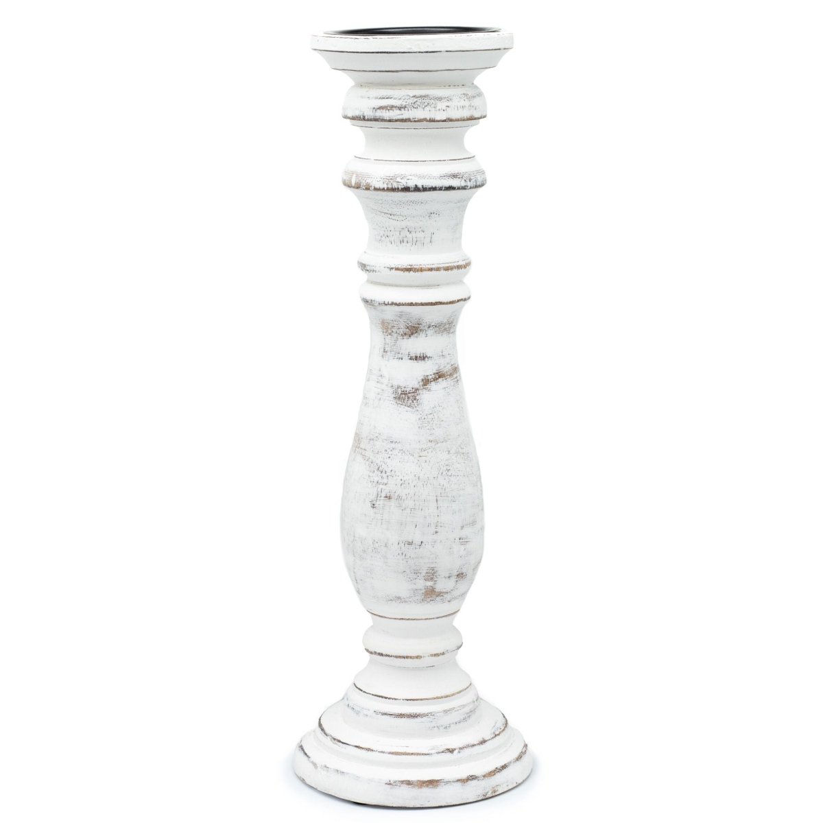 Classic Candle Stand - Whitewash - LargeMango Wood Candle StandsHeart Notes