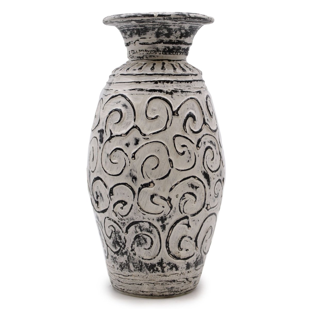 Swirls Shaped Vase - CreamBalinese Ceramic VasesHeart Notes