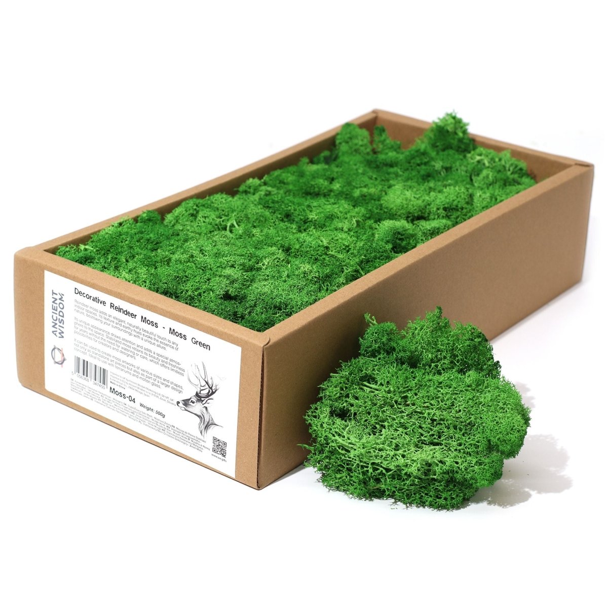 Decoration Reindeer Moss - Moss Green - (approx 500gm)Decorative Reindeer MossHeart Notes