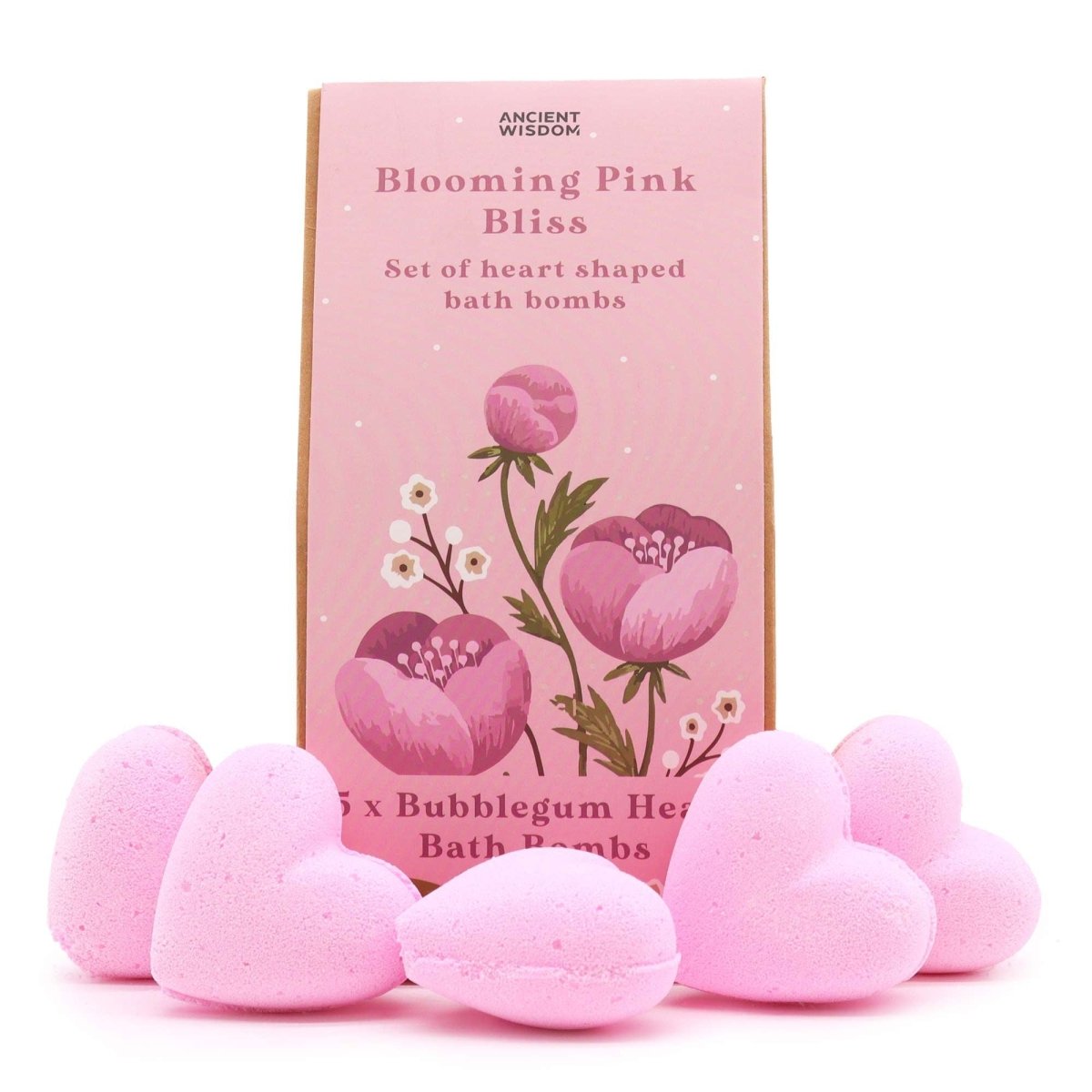 Blooming Pink Bliss Bath Heart Gift SetHeart Bath Bombs Gift SetsHeart Notes