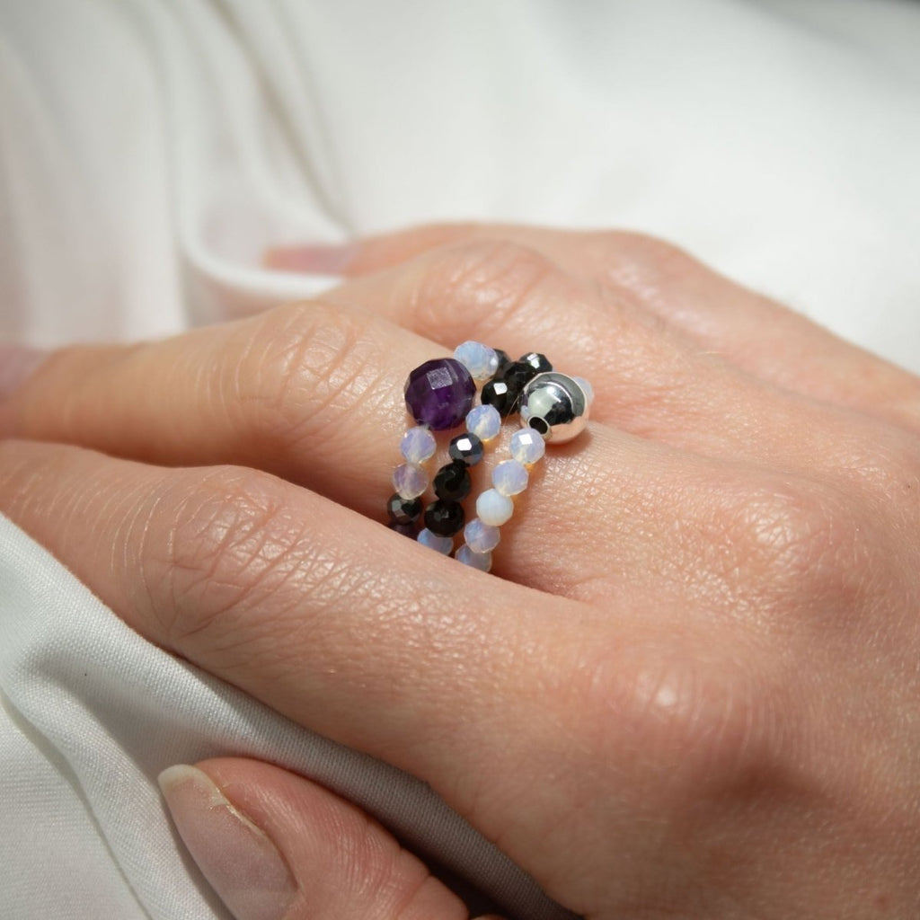Nymph Spirit Gemstone Ring Set - Full MoonNymph Nature Inspired Gemstone Ring SetsHeart Notes