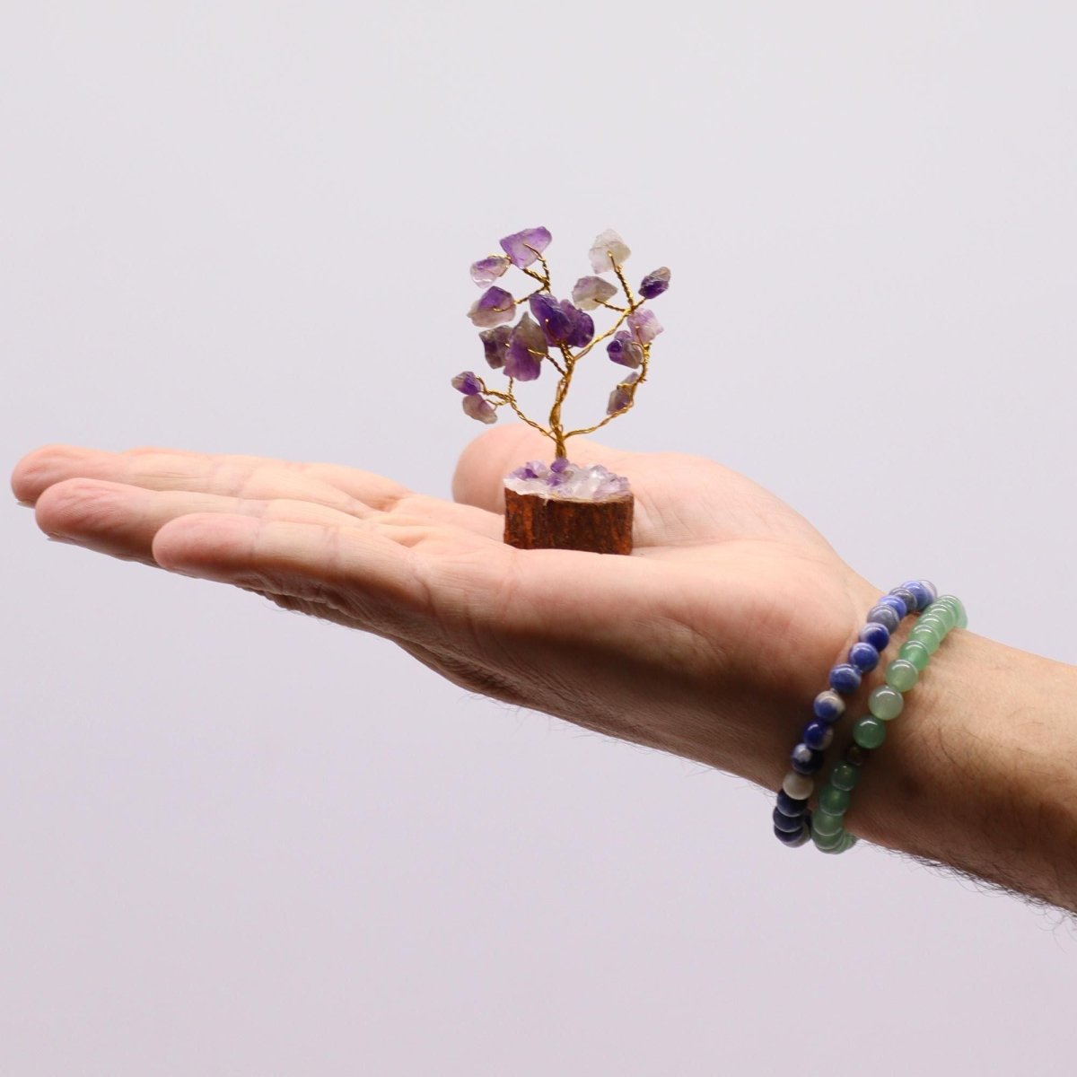 Mini Gemstone Tree On Wood Base - Amethyst (15 stones)Mini Gemstone TreesHeart Notes