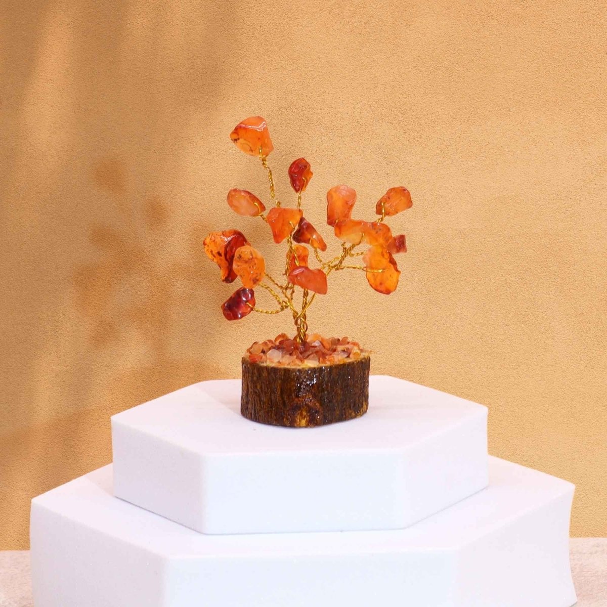 Mini Gemstone Tree On Wood Base - Carnelian (15 stones)Mini Gemstone TreesHeart Notes