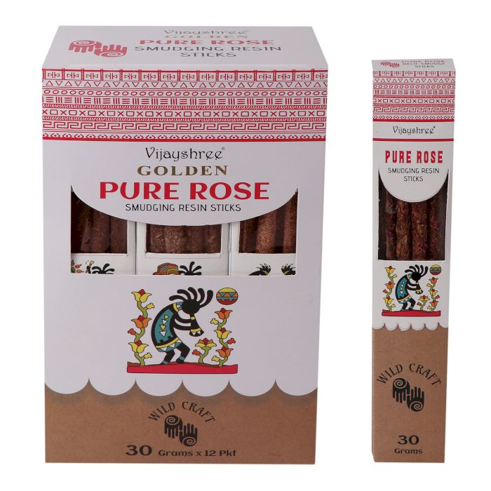 Golden Pure Rose Smudging Resin Sticks – 30gGolden Smudging Resin SticksHeart Notes