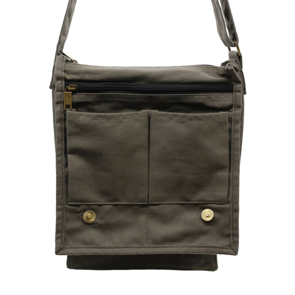 Cotton Canvas Messenger Bag - GraphiteCotton Canvas Messenger BagHeart Notes