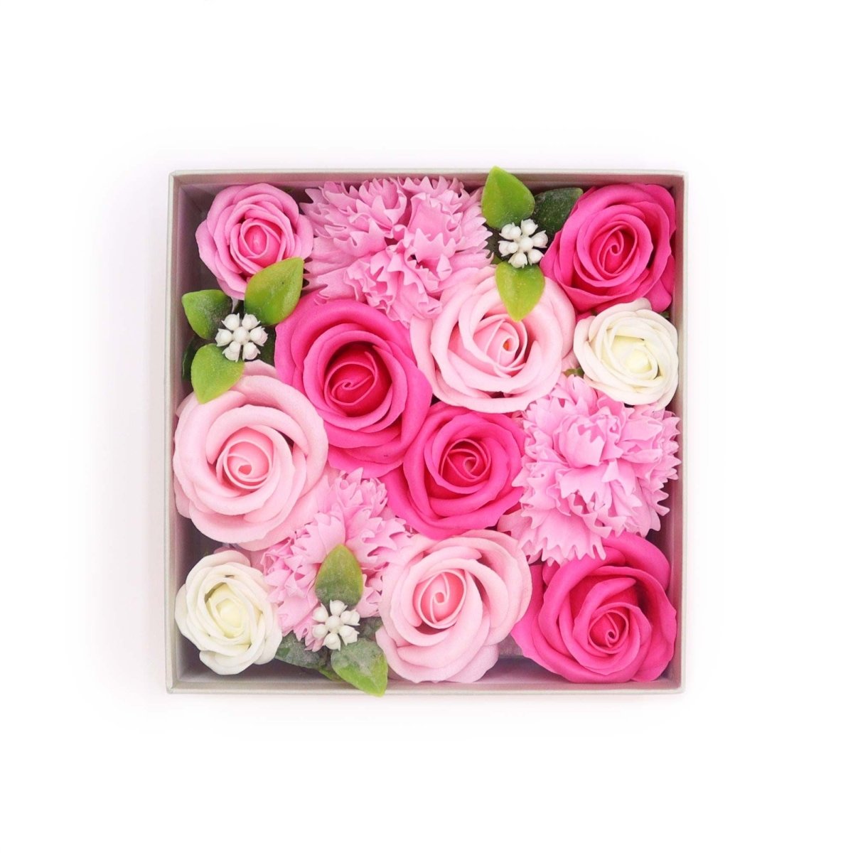Square Box - Baby Blessings - PinksSoap Flower Gift BoxesHeart Notes