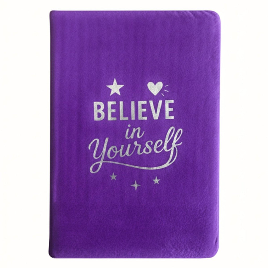 Lavender Velvet Notebook - 80 pages - Believe YourselfWellness & Gratitude NotebooksHeart Notes