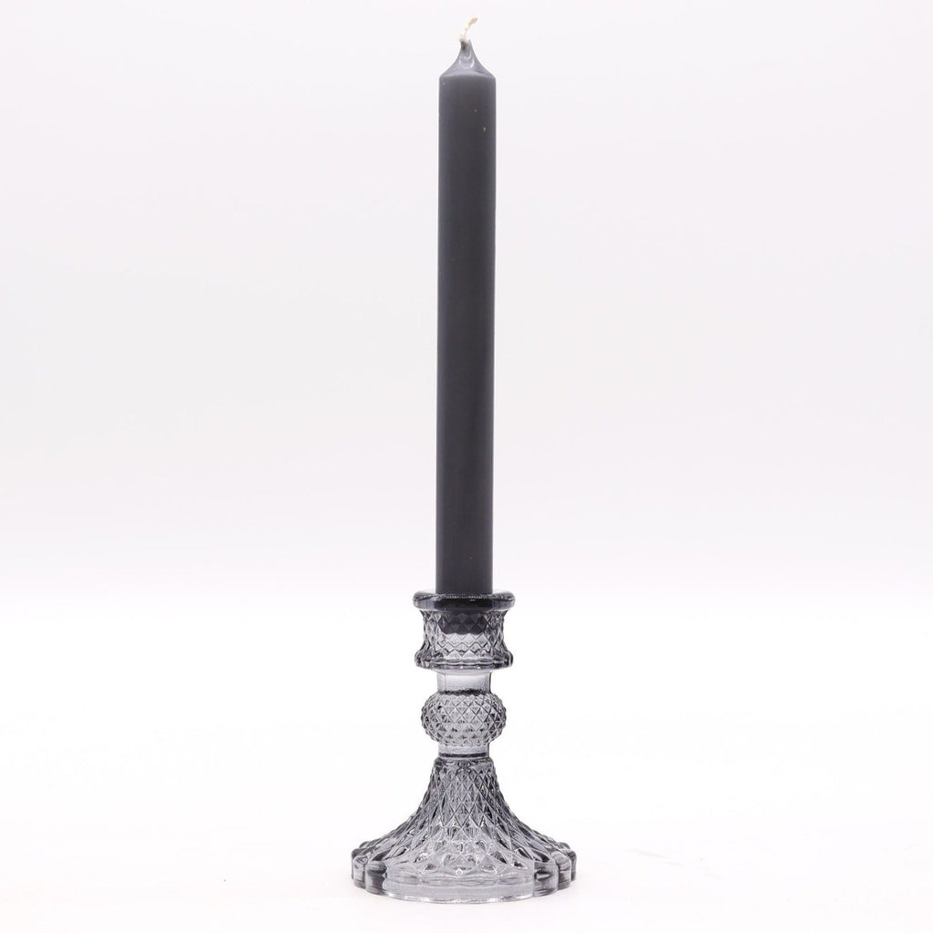 Vintage Dinner Candle Holder - Midnight GreyGlass Candle Holders & JarsHeart Notes