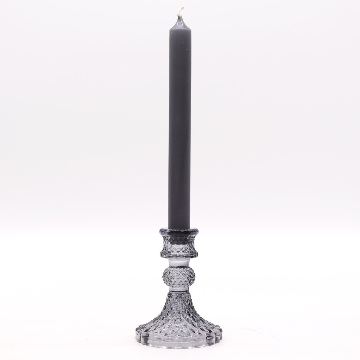Vintage Dinner Candle Holder - Midnight GreyGlass Candle Holders & JarsHeart Notes