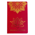Red Wellness Journal - 120 pages - Golden Mandala and LotusWellness & Gratitude NotebooksHeart Notes