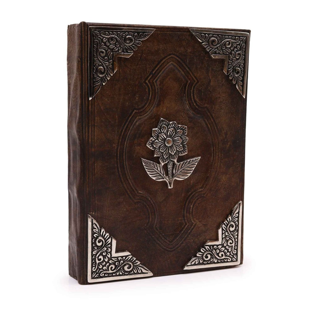 Hefty Red Tan Leather Journal – Zinc Rose Decor – 200 Deckle - Edge Pages – 26x18cmLeather Notebooks – Vintage Style JournalsHeart Notes