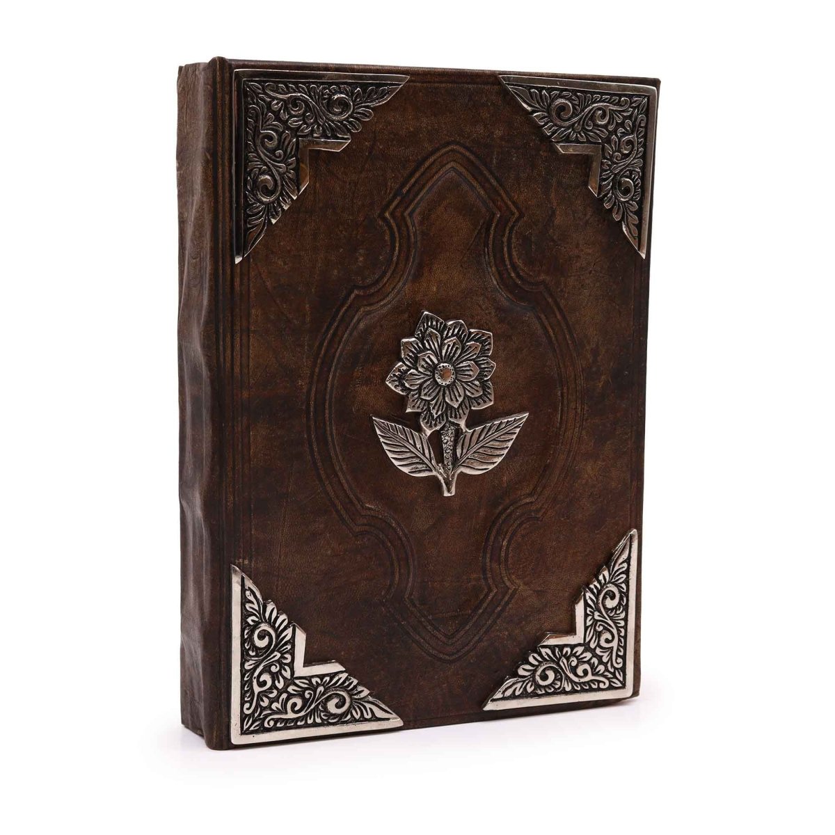 Hefty Red Tan Leather Journal – Zinc Rose Decor – 200 Deckle - Edge Pages – 26x18cmLeather Notebooks – Vintage Style JournalsHeart Notes