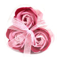 Set of 3 Soap Flower Heart Box - Pink RosesLuxury Soap FlowersHeart Notes