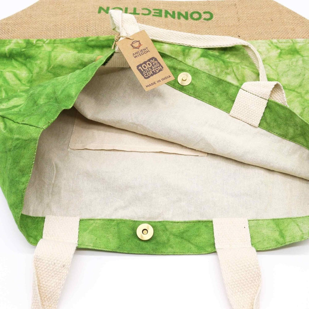 All Natural Bag - Green Stonewash - Tree of Life - ConnectionAll Natural BagHeart Notes
