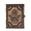 Hamsa – Esoteric Notebook – Antique Grey – 200 pages – 17.5x12.5x3cmLeather Notebooks – Vintage Style JournalsHeart Notes