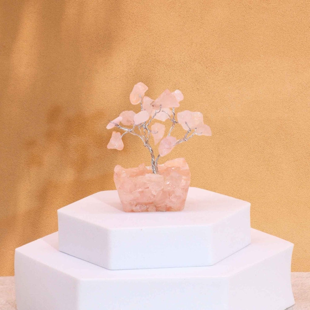 Mini Gemstone Tree On Orgonite Base - Rose Quartz (15 stones)Mini Gemstone TreesHeart Notes