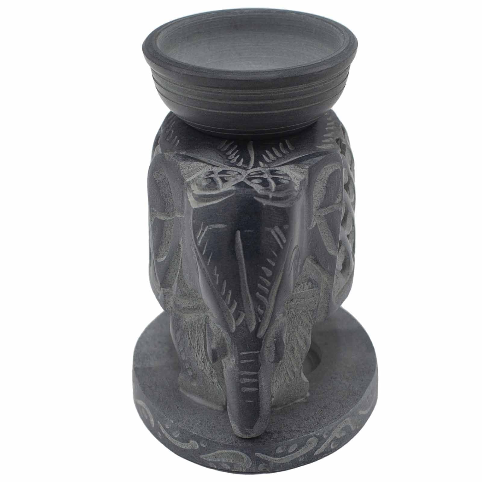 Soapstone Oil Burner 10.5cm - Standing ElephantSoapstone Oil BurnersHeart Notes