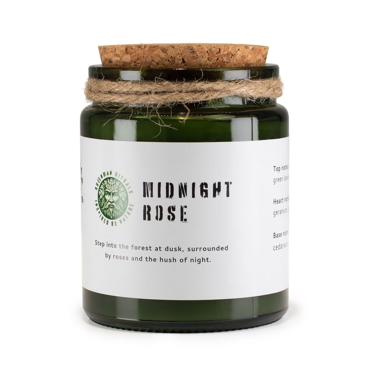 Greenman Woodwick Soy Candle - Midnight RoseGreenman Rituals Woodwick Soy CandlesHeart Notes