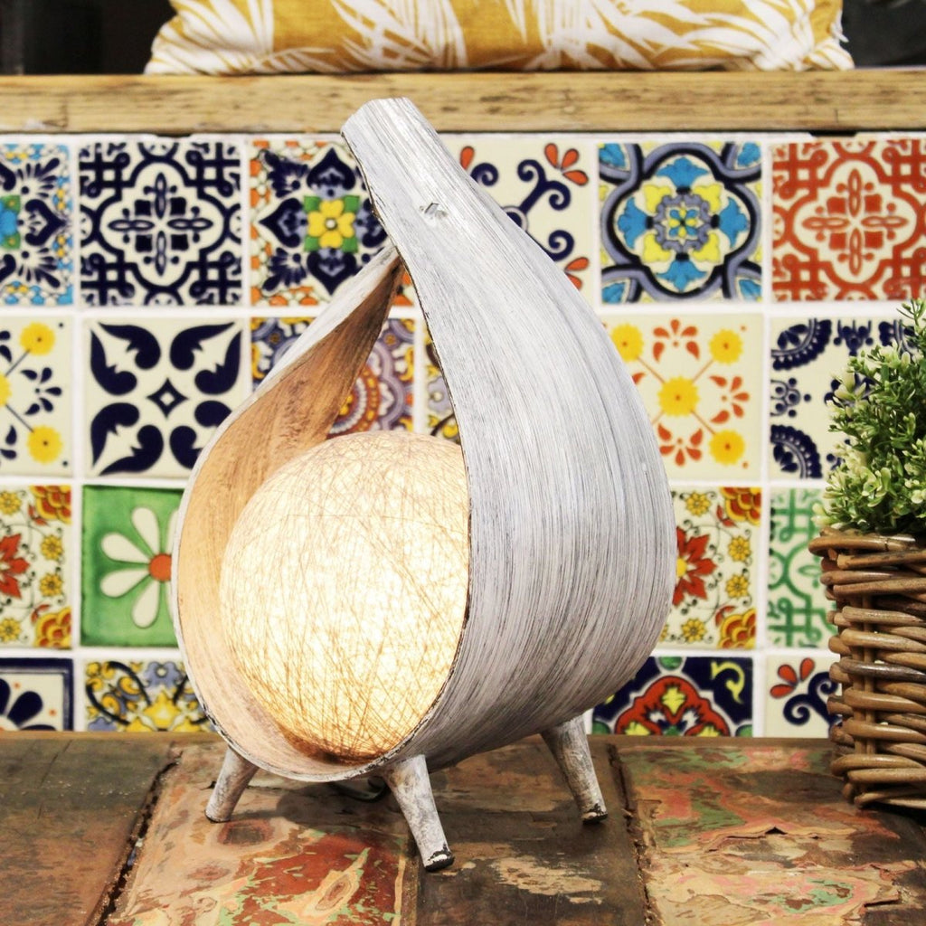Natural Coconut Lamp - Greywash WrapoverNatural Coconut LampHeart Notes