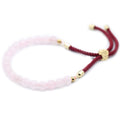 18K Gold Plated Gemstone Bordeaux String Bracelet - Rose QuartzGemstones String BraceletsHeart Notes