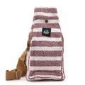 Body Cross Bag Natural Cotton - Burgundy & WhiteNatural Cotton Cross - Body BagsHeart Notes