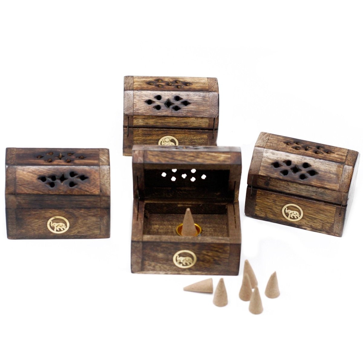 Mini Incense Cone Smoke Box - Mango WoodIncense HoldersHeart Notes
