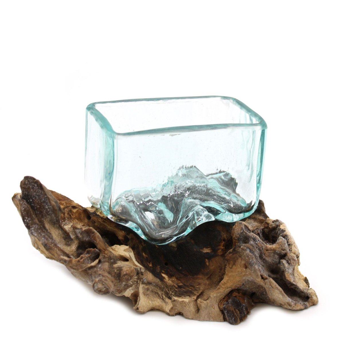 Molten Glass Tank on Wood with Stand - Small BowlMolten Glass on WoodHeart Notes